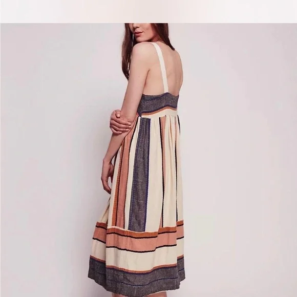Free People Bloom Striped Midi Dress - Picture 2 of 6